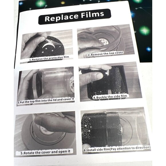 WINICE Lucky Fish Blue Light/Projector Lamp W/Replaceable Films 3D Wireless - Picture 3 of 5